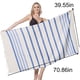 thumbnail image 3 of Xihbxyly Toalla de Playa de Hilo Teñido a Rayas, Tejido Absorbente de Secado Rápido, Diseño Colorido, Versátil para Playa, Piscina y Picnic, Ligera E Imprescindible para Viajes, Tamaño 100 X 180 Cm., 3 of 7