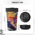 thumbnail image 3 of Picia Colorful Gecko Jungle Art Pattern 500ml Carry Insulated Coffee Mug, Stainless Steel Travel Mug with Hidden Handle, Leak-Proof for Car, Office, Home, and Outdoor Use, 3 of 8