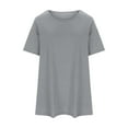 thumbnail image 5 of Women's Plus Size Loose Fit Short Sleeve Casual Round Neck T-shirt with Wide Hem, Comfortable Cotton Shirt for Everyday Wear (L-4X), 5 of 6