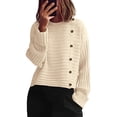 thumbnail image 1 of Suéter PRETTYGARDEN de Manga Larga con Cuello Redondo y Botones Beige Talle S, 1 of 4