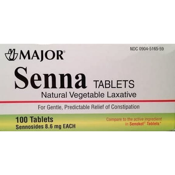 Major 00904672559 Senna Laxative 8.6 mg 100 Tablets Boxed (Pack of 2)