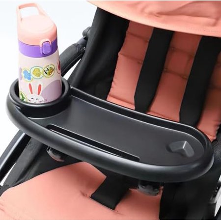 HUJCRBG 3 in 1 Stroller Cup Holder with Phone Holder and Snack Tray, Stroller Tray for Sippy Cup Baby Bottle, Snacks, Universal Stroller Tray Accessories for On The Go Activities