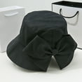 thumbnail image 4 of Women Sun Hat Solid Wide Brim Sun Hat with Bow Design Summer Travel Bucket Hat Beach Sun Protection Hats for Women Black A, 4 of 4