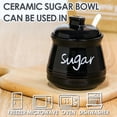 thumbnail image 3 of Quyimy Ceramic Sugar Bowl with Lid and Spoon, 12 Ounces Porcelain Sugar Jar Sugar Dispenser, Sugar Container for Home and Kitchen Decor (Black), 3 of 8
