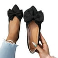 thumbnail image 5 of Miluxas Bowknot Flats for Women Pointed Toe Ballet Shoes Soft Slip on Loafers Suede Dress Shoes Black 6.5(38), 5 of 8