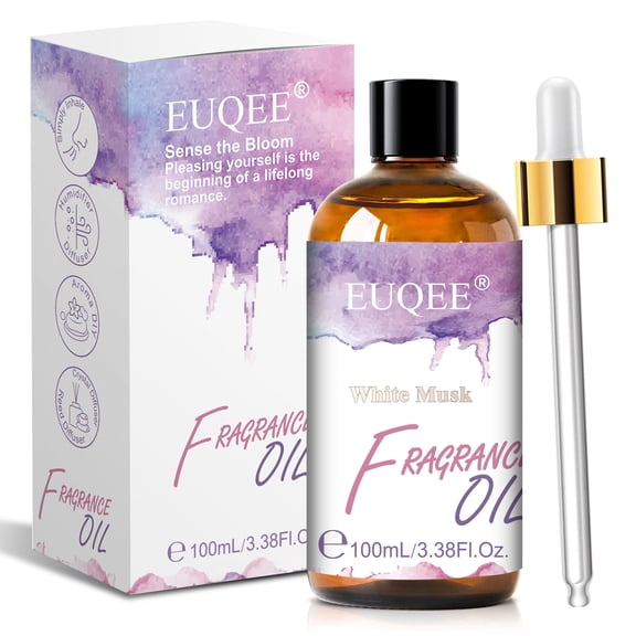 EUQEE White Musk Fragrance Oil 100 mL (3.38 fl oz) for Diffusers, Candle Making, Bath Bomb Home Fragrance DIY Craft