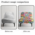 thumbnail image 6 of HELLHERO Trendy Armless Accent Chair Protector Stain Protection Scratch Resistant Accent Chair Cover for Hotel, Retro Pop Art Floral Patterns, 6 of 8