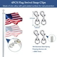 thumbnail image 4 of Flagpole Hardware Repair Parts Kit,50 Feet Halyard Rope+3" Silver Ball+6" Zinc Alloy Cleat+4 Metal Swivel Snap Clips+Aluminum Alloy Flagpole Truck with Nylon Pulley for 1.6"-2" Flag Poles, 4 of 8