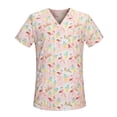 thumbnail image 5 of Nursing Scrubs Tops Animal Printed Clothes Uniforms for Women Men Adults SPA Pink L, 5 of 8