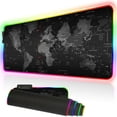 thumbnail image 1 of RGB Gaming Mouse Pad - Large Led Keyboard Pad  Mouse Mat with HD Map  Smoothly Waterproof Surface  Non-Slip Rubber Base  31.5”” X 11.8”” & 14 Light Modes, 1 of 7