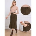 thumbnail image 2 of DARING DIVA Women's High Waisted Bodycon Mermaid Skirts S Brown, 2 of 6