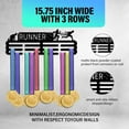 thumbnail image 3 of Medal Display Hanger Holder Runner Medal Holder 15.7” Awards Ribbon Hanger Medal Display Wall Rack Sports Medal Hanger Display for Sports Athletes Marathon Running Awards Cheer, 3 of 9