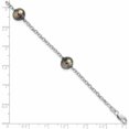 thumbnail image 3 of Sterling Silver Rhodium 8-9mm Baroque 3Stat Tahit Saltwater Pearl Bracelet Made In Canada -Jewelry By Sweet Pea, 3 of 7