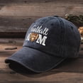 thumbnail image 5 of Sun Hats for Women Unisex Football Mom Embroidered Washed Casual Breathable Baseball Cap Black One Size, 5 of 7