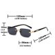 thumbnail image 2 of Gafas de sol sin montura rectangulares para hombre y mujer, lentes de sol cuadradas pequeñas, populares, a la moda, para viaje de verano, 2 of 4