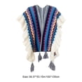 thumbnail image 4 of Shawl Wraps for Women, Bohemian Ethnic Style Cape Open Front Poncho Scarf Blanket Cardigan Coat with Tassels for Spring Autumn Winter, 4 of 7