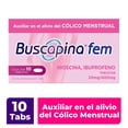 thumbnail image 1 of Buscapina Fem Auxiliar en el Alivio del Cólico Menstrual 10 tabletas. Con Hioscina e Ibuprofeno., 1 of 4