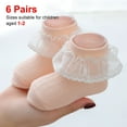 thumbnail image 2 of 6 pairs baby girl socks newborn ruffle lace stockings Princess tassel knitted cotton socks, 2 of 5