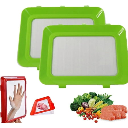 

Cavabrien Reusable Food Preserving Tray Food Preservation Tray Stacking Food Storage Trays Stacking Food Preserving Trays with Stretch Cover Easy to Clean (2pcsRed)