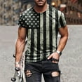 thumbnail image 5 of JLFKNG Shirts For Men Independence Day Style Star Printed Patchwork Patriotic Shirts For Men Short Sleeve Crew Neck Breathable Loose Fit Suitable For Vacation, 5 of 6