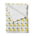thumbnail image 2 of Lemons Soft Flannel Fleece Throw Blanket, Citrus Fruits Colorful Motif Outline Sketch, Cozy Plush for Indoor and Outdoor Use, 50" x 70", Mustard Peacock Green, by Ambesonne, 2 of 5