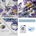 thumbnail image 4 of Spring Floral Blackout Curtains for Bedroom/Living Room, Thermal Insulated Kitchen Curtains, Purple Tulips Hydrangeas Butterflies Flowers Grommet Darkening Window Treatment Drapes 42"x63"x2, 4 of 8