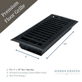 thumbnail image 7 of Sierra Grates 4” x 10” Contemporary Design Floor Register - Cast Iron Black Color,  with Air Filter  - Vent Cover for Home Floor, Rectangle, 7 of 7