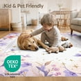 thumbnail image 4 of ODIKA 8'x10' Washable Area Rug Whimsical Butterfly Motifs Border Pastel Vine Toss Clusters for Living Room, Under Sectional, Family , Durable, Non-Slip, 4 of 7