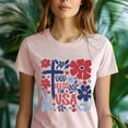 thumbnail image 5 of God Bless the USA T-Shirt | Christian Patriotic Floral Cross Graphic Tee, Navy, Size S, 5 of 6