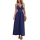 thumbnail image 1 of Vestido CUPSHE para mujer, cuello en V, maxi sol, azul marino, talla XL, 1 of 5
