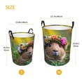 thumbnail image 3 of Balery Flower Crown Guinea Pig Cesta de ropa redonda con asas, impermeable, independiente, para ropa, juguetes, dormitorio y familia-Small, 3 of 6