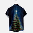 thumbnail image 6 of IROINNID Hawaiian T-Shirt for Men Button Up Christmas Short Sleeve Shirt Funny Xmas Tree Print Vacation Shirt,Green, 6 of 6