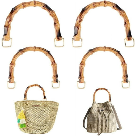 DIY 4pcs Purse Handles Plastic Bag Handles 2 Sizes U-Shape Bag Handle Replacement Handbag Handle Purse Strap with Alloy Clasp DIY