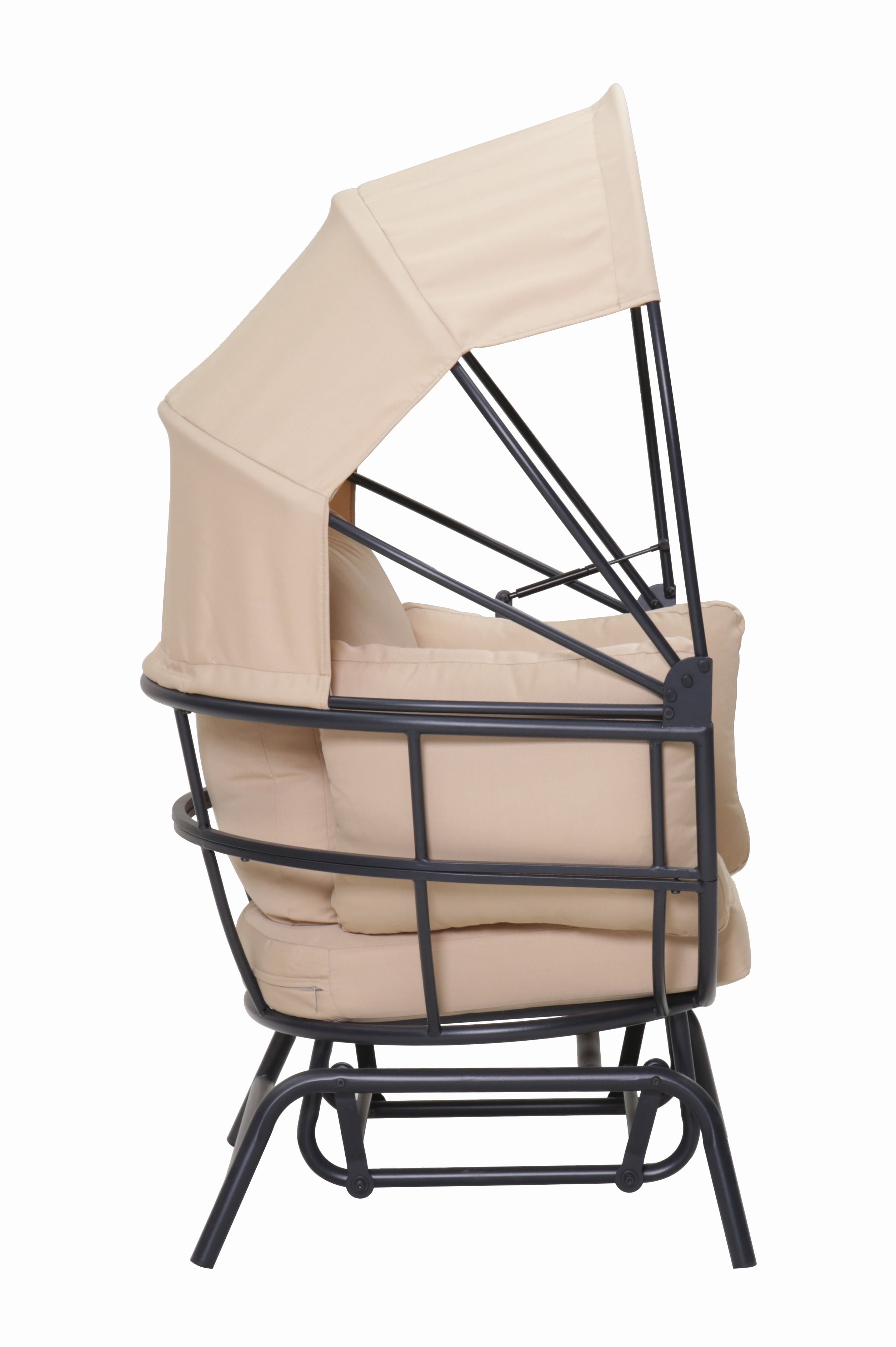 Outdoor Hanging Egg Chair, Swing Leisure Chair for Garden Backyard Patio Porch, Taupe Black