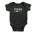 thumbnail image 2 of 1 Pc Twin Baby A/B Baby Girls Boys Bodysuit Short Sleeves Jumpsuit (Black, 18-24M), 2 of 5