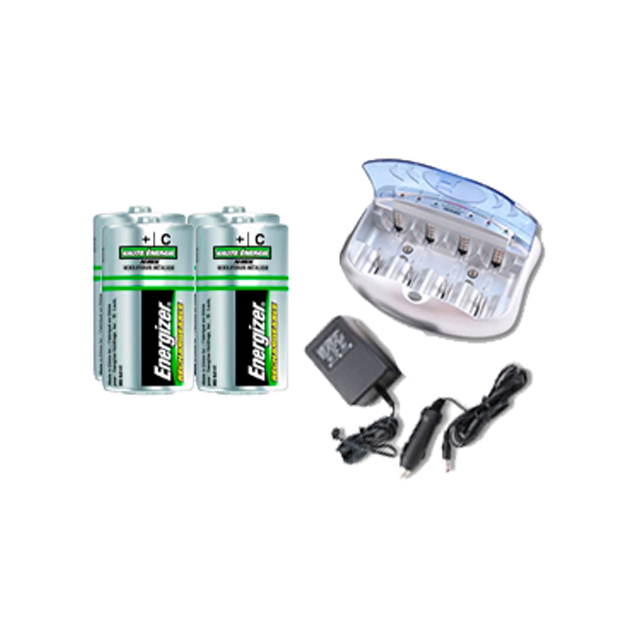 V2299 Smart Charger + 4 C Energizer Recharge NiMH Batteries (2500 mAh