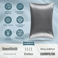 thumbnail image 4 of Bare Home Satin Pillowcase Set - Luxury Pillowcases - Soft and Smooth - Breathable - Zipper Closure - King 20x36, Gray, 4 of 8