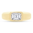 thumbnail image 2 of 7x5MM Emerald Cut Lab Created Moissanite Diamond Signet Engagement Ring For Men In 14K Yellow Gold Over Sterling Silver(G-H Color,VVS1 Clarity,1.00 Cttw)-7, 2 of 7