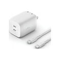 thumbnail image 4 of Belkin Dual USB-C GaN Wall Charger with PPS 65W + USB-C to USB-C Cable, White, 4 of 5