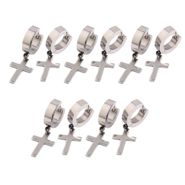 5 pares de pendientes cruzados, ligeros, fáciles de llevar, estilo coreano, pendientes de gota, Clip para oreja, fiestas de Navidad, Día de San Ropa, zapatos y accesorios Miscelánea Tipo 10 Sonducket AP009692-10B