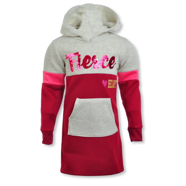 Pink Velvet Girls Fierce Flip Sequin Sweatshirt Hoodie Dress gray 6x Little Girls Walmart