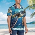 thumbnail image 5 of Haiem Watercolor Turtle Printed Hawaiian Shirt for Men - Men’s Casual Beach Summer Shirts - Stretch Fabric with Modern Fit-X-Large, 5 of 9