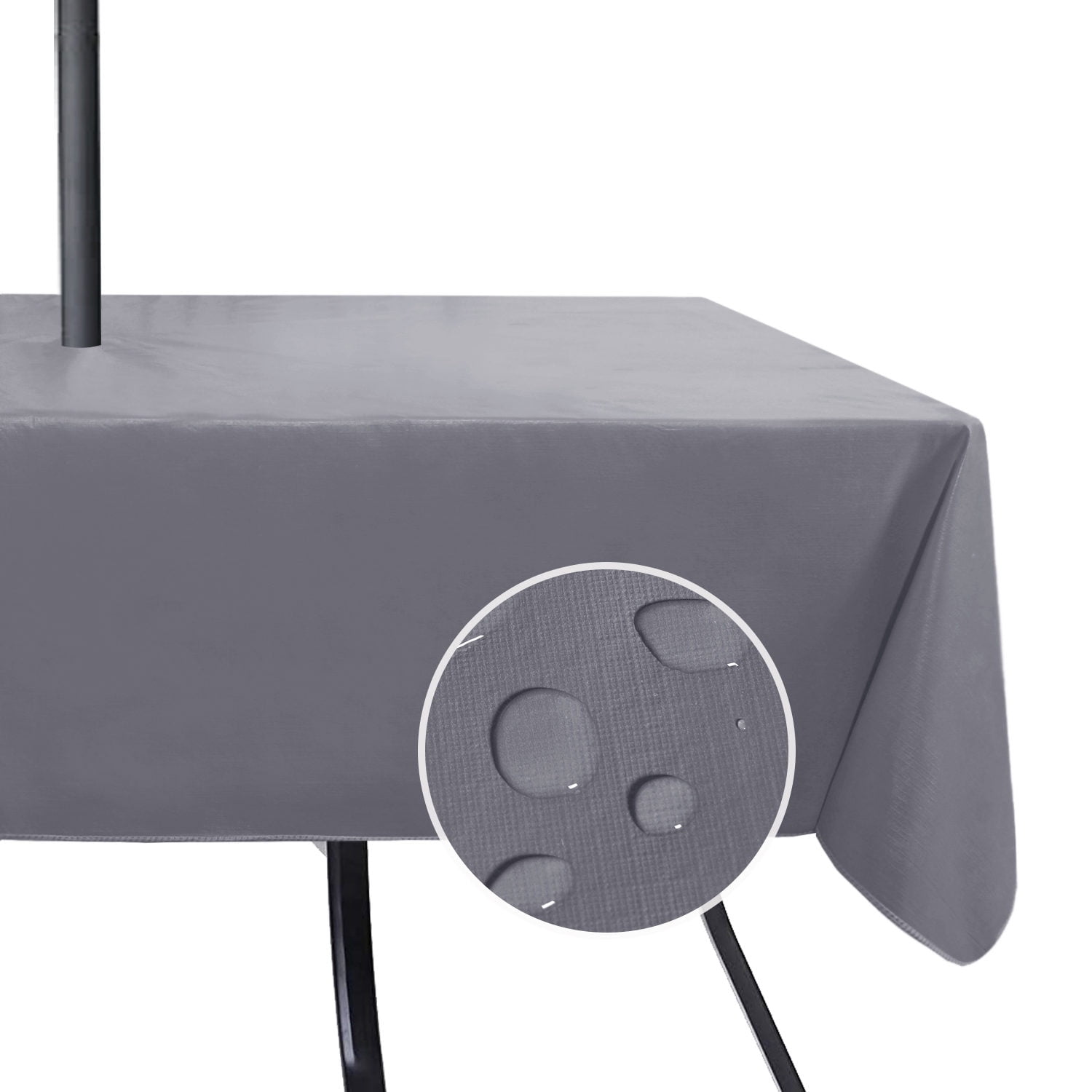 LUSHVIDA 100 Waterproof PVC Outdoor/Indoor Tablecloth with Umbrella