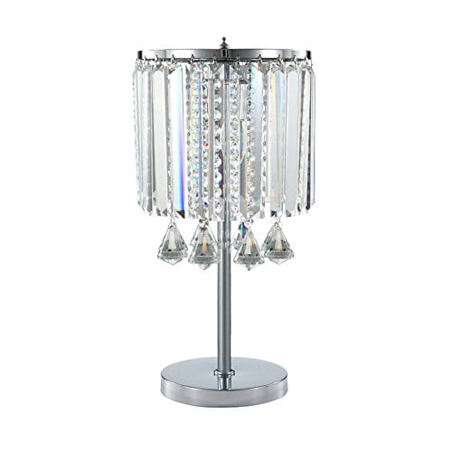 Hsyile Lighting Ku300191 Modern Elegance Crystal Chandelier For Bedroom Nightstand Table Lamp Finish Chrome 2 Light Com Modern Elegance Crystal Chandelier, Crystal Chandelier Table Lamp