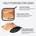 thumbnail image 3 of Yayeee Oven Mitts and Pot Holder Set of 2 Heat Resistant Kitchen Gloves Baking Hot Pad, Orange Glasses, 3 of 5