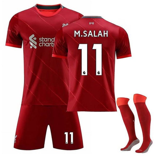 21/22 Liverpool Home Salah Camiseta de fútbol kit de entrenamiento M.SALAH NO.11 22 (120-130) oso de fresa Electrónica