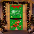 thumbnail image 5 of Jul dörrskydd Cover -God Jul Dörrhängande banderoll, Elf Christmas Supplies för 2022 Xmas Utomhusbakgrundsdekoration (grön), 5 of 5