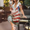 thumbnail image 3 of Fotbe Patriotic Butterfly Floral Vestido Largo de Moda para Mujer, Vestido Tipo Camiseta con Manga Corta y Estilo Casual a Rayas y Bloques de Color, 3 of 6