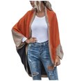 thumbnail image 2 of AOOCHASLIY Fall Clothes Women Fashion Casual Knitted Sweater Color Contrast Long Sleeve Cardigan Tops, 2 of 5