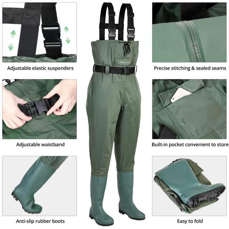 Fishing Waders Pants, One Piece Long Sleeves Hunting Chest Waders for Men  Women, Rubber Overalls Bib and Brace with Boots, 100% Waterproof  Lightweight Crosswater Trouser,Black 1,41 EU : : DIY & Tools